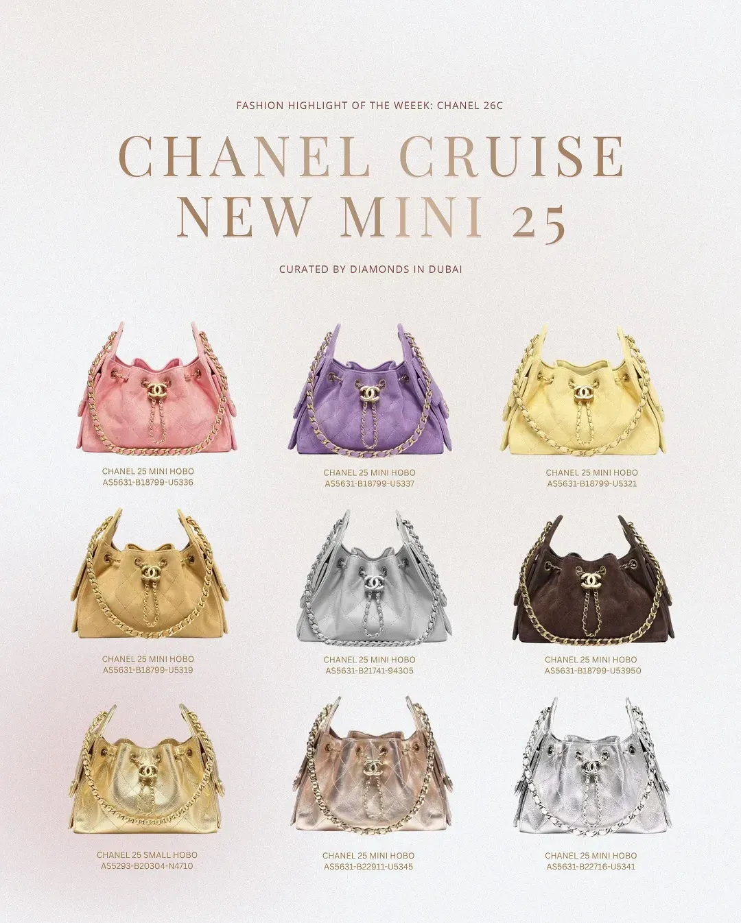 CHANEL|2025年 CHANEL 26C早春系列正式登場！(資料來源：diamondsindubaii@Instagram)
