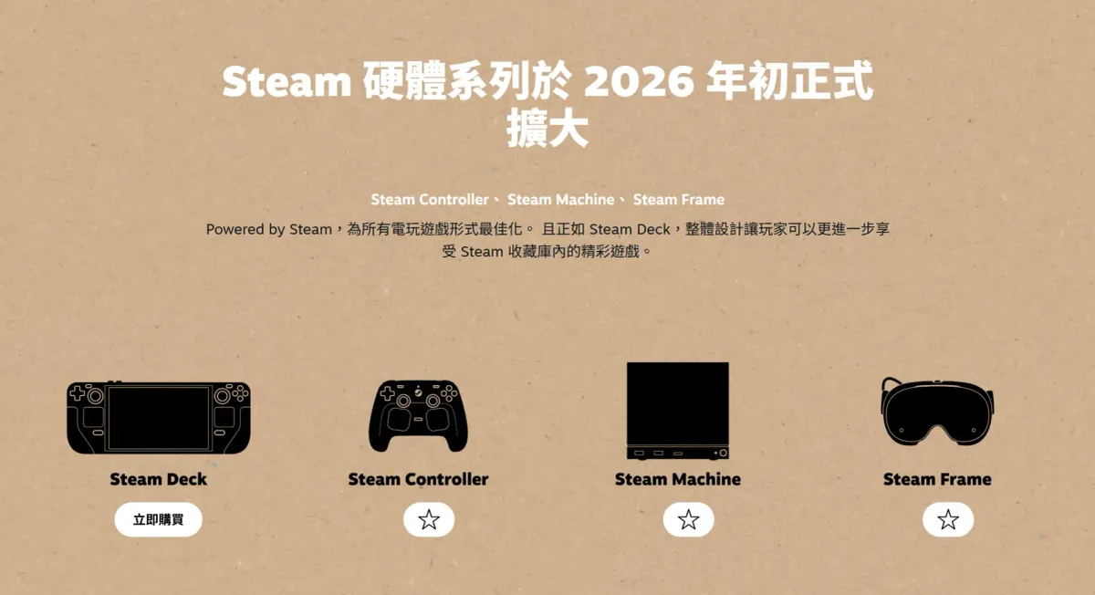 Valve三大Steam新硬件 2026年初Komodo引入港日韓台(附全規格+影片)(資料來源：Valve官方網站)