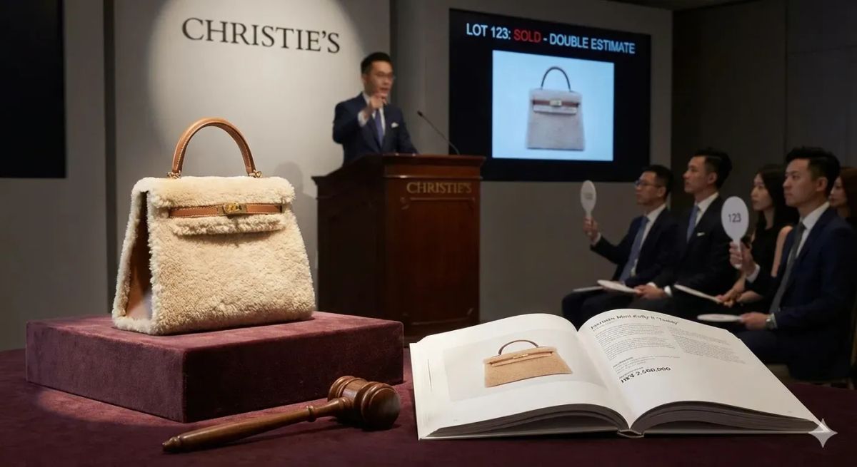 Hermès| Mini Kelly 二代 Teddy 拍賣價點解可以高過市價一倍？從 佳士得（Christie’s）成交紀錄，拆解拍賣市場嘅定價邏輯。設計圖片
