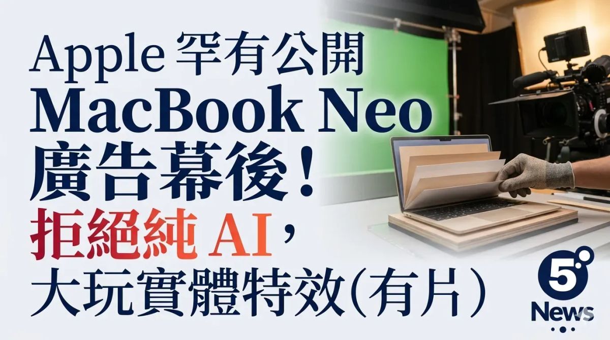 Apple 罕有公開 MacBook Neo 廣告幕後！拒絕純 AI，大玩實體特效（有片）