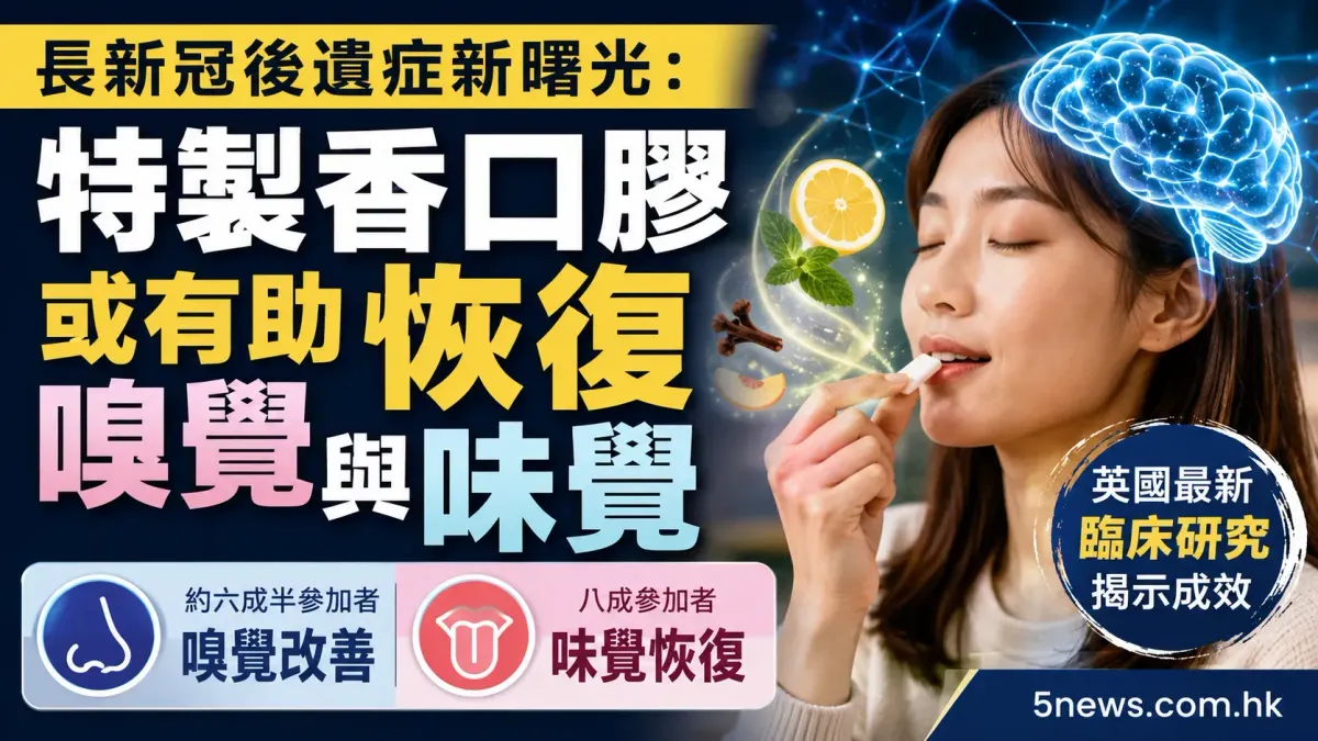 長新冠後遺症新曙光：特製香口膠或有助恢復嗅覺與味覺