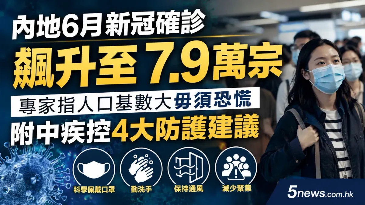 內地6月新冠確診飆升至7.9萬宗 專家指人口基數大毋須恐慌 附中疾控4大防護建議