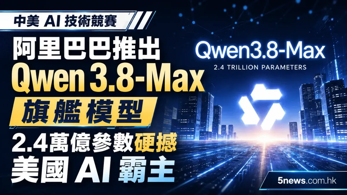 中美 AI 技術競賽｜阿里巴巴推出 Qwen 3.8-Max 旗艦模型：2.4萬億參數硬撼美國 AI 霸主