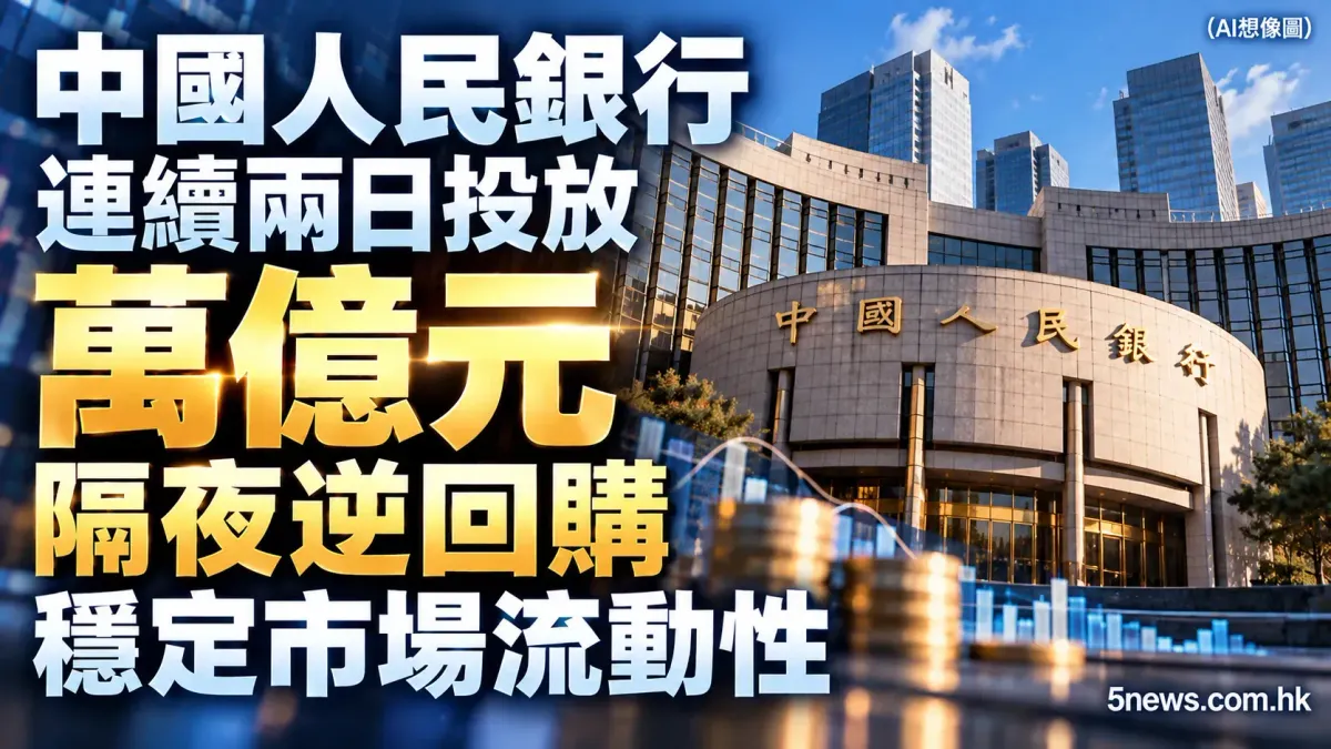 中國人民銀行連續兩日投放萬億元隔夜逆回購 穩定市場流動性