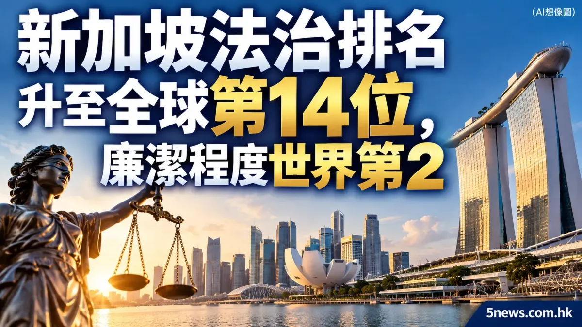 新加坡法治排名升至全球第14位，廉潔程度世界第2