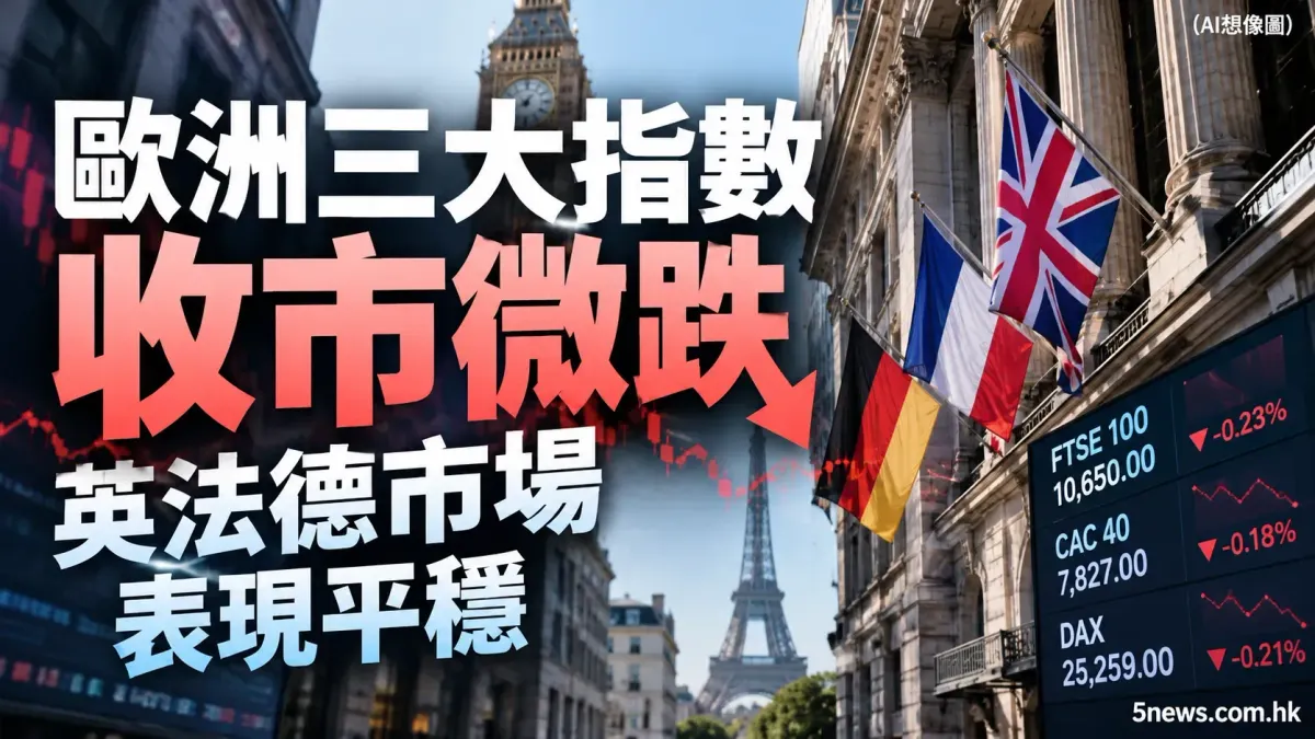 歐洲三大指數收市微跌 英法德市場表現平穩
