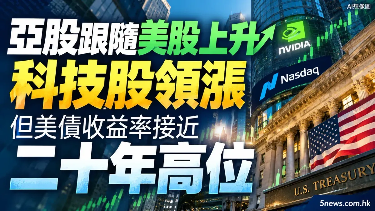 亞股跟隨美股上升 科技股領漲但美債收益率接近二十年高位