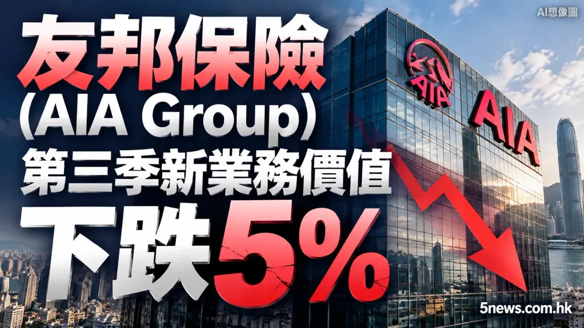 友邦保險（AIA Group）第三季新業務價值下跌 5%