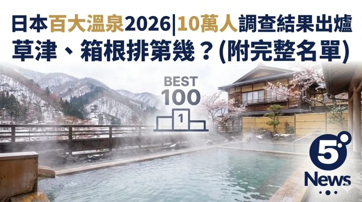 日本百大溫泉2026|10萬人調查結果出爐 草津、箱根排第幾？(附完整名單)