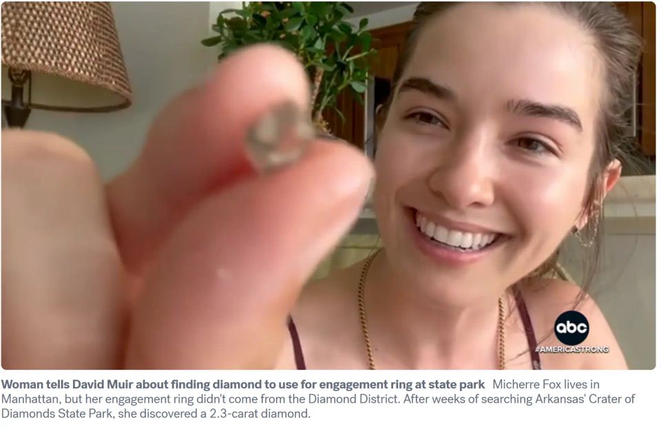 📰 紐約女子喺州立公園搵到2.3克拉鑽石 💍 自製訂婚戒指成真