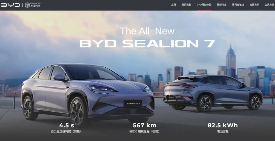 BYD新車出場| SEALION 7海獅硬撼10款EV全面規格比較⚡