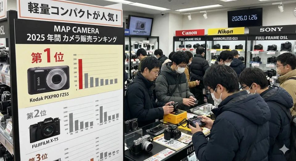 日本相機銷量真實走勢|Map Camera 2025 年最賣相機排行榜解析