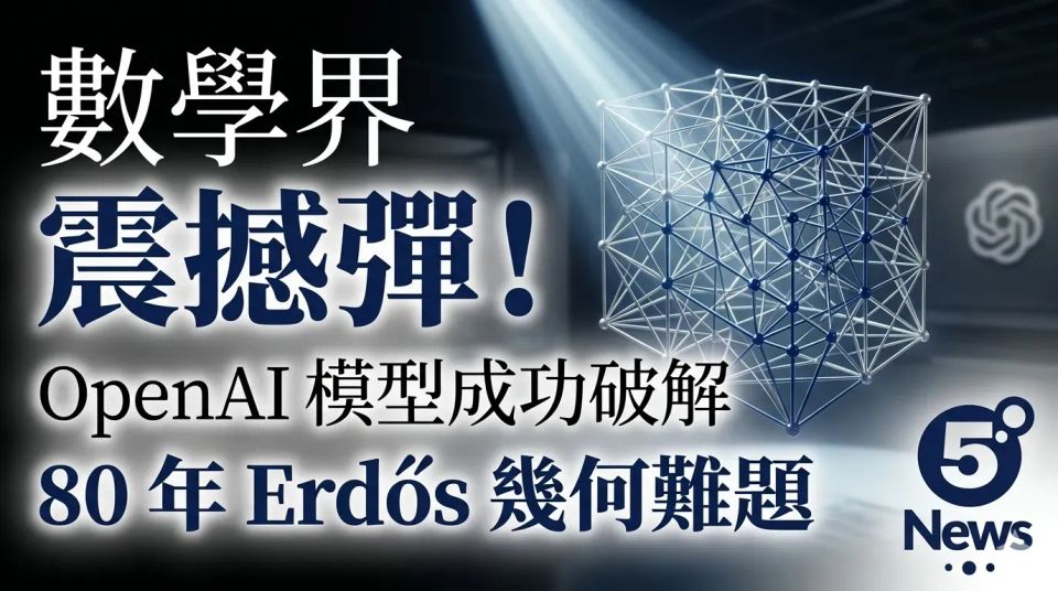 數學界震撼彈！OpenAI 模型成功破解 80 年 Erdős 幾何難題