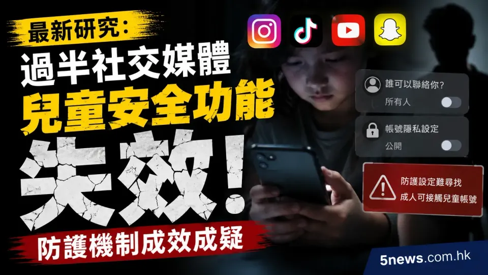 最新研究：過半社交媒體兒童安全功能失效！Instagram、TikTok、YouTube 防護機制成效成疑