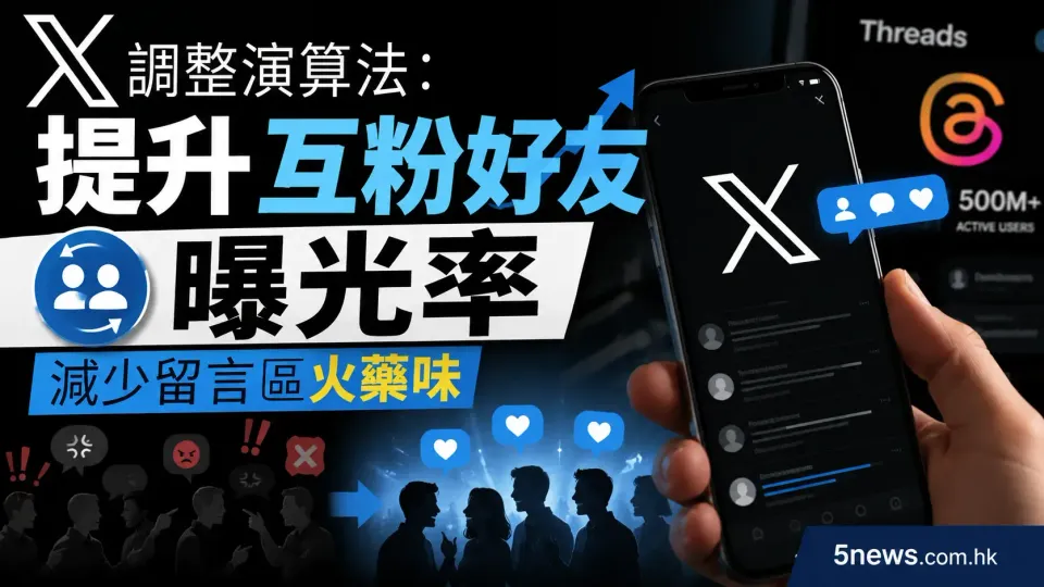X 調整演算法：提升互粉好友曝光率 減少留言區火藥味