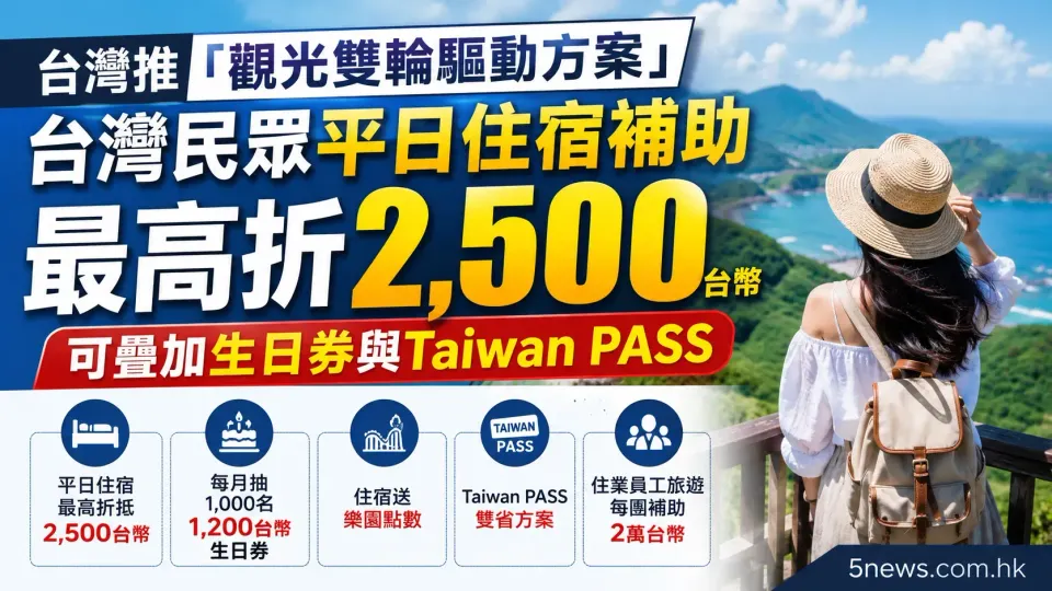 台灣推「觀光雙輪驅動方案」｜台灣民眾平日住宿補助最高折2,500台幣 可疊加生日券與Taiwan PASS
