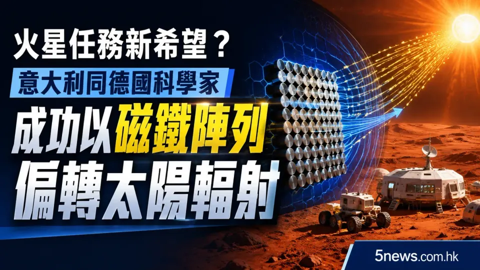 火星任務新希望？意大利同德國科學家成功以磁鐵陣列偏轉太陽輻射