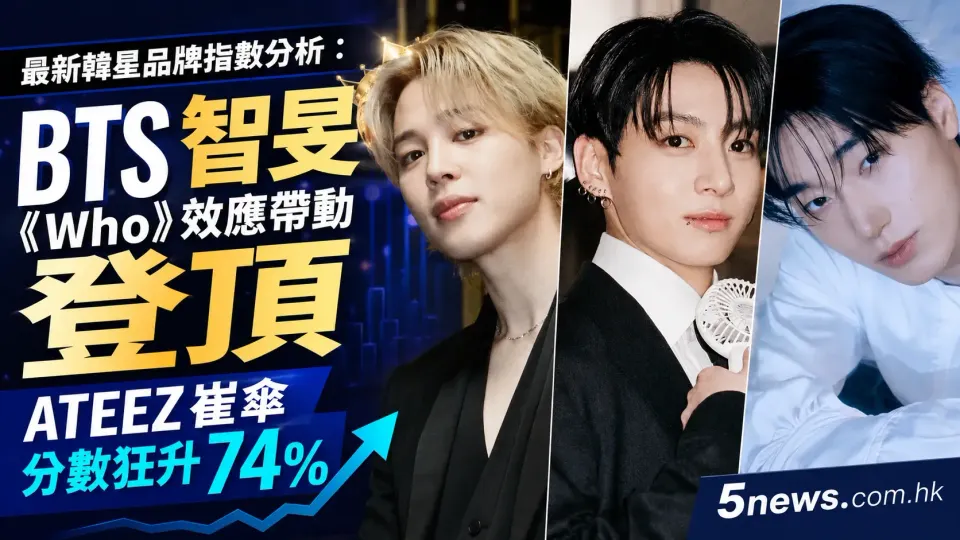 最新韓星品牌指數分析：BTS 智旻《Who》效應帶動登頂、ATEEZ崔傘分數狂升74%