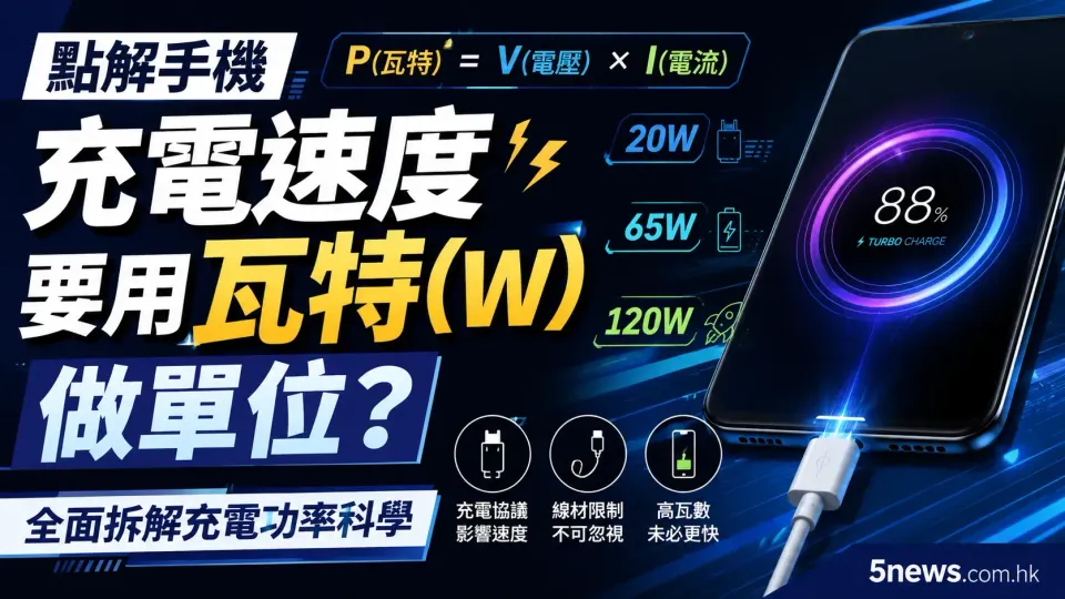 點解手機充電速度要用「瓦特 (W)」做單位？全面拆解充電功率科學