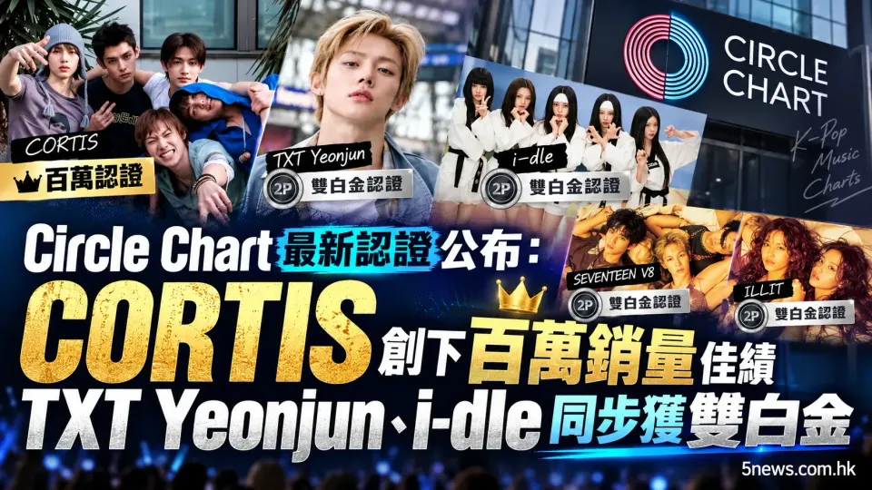 Circle Chart 最新認證公布：CORTIS 創下百萬銷量佳績 TXT Yeonjun、i-dle 同步獲雙白金