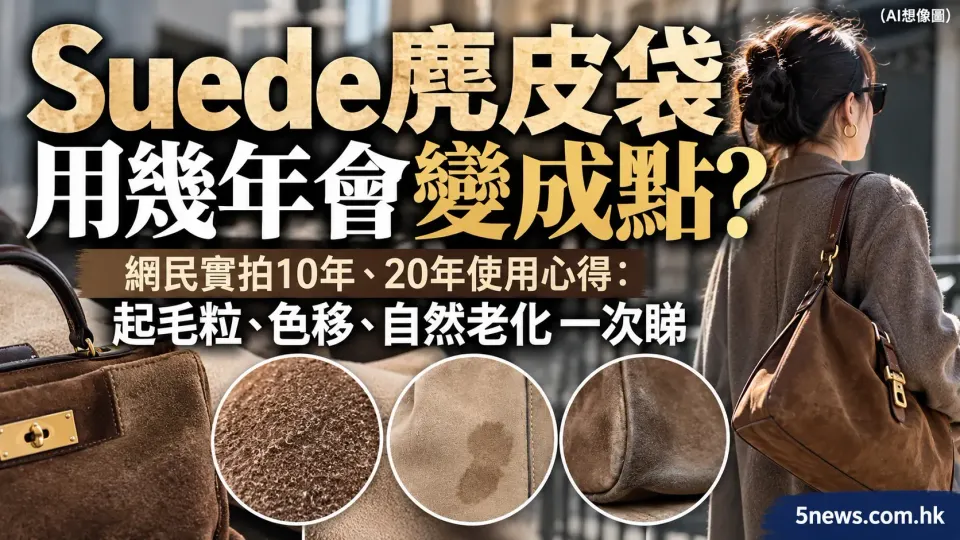 Suede 麂皮袋用幾年會變成點？網民實拍10年、20年使用心得：起毛粒、色移、自然老化一次睇