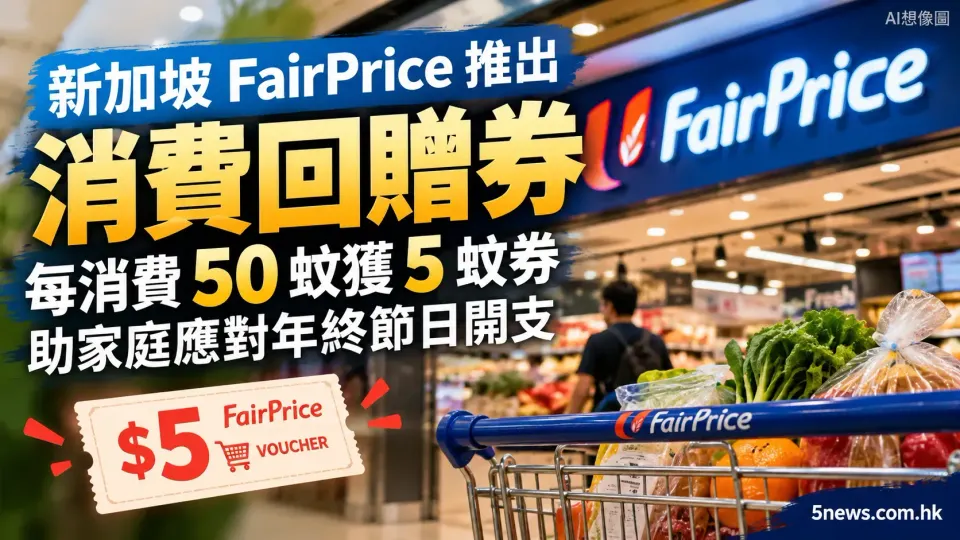 新加坡 FairPrice 推出消費回贈券：每消費 50 蚊獲 5 蚊券 助家庭應對年終節日開支