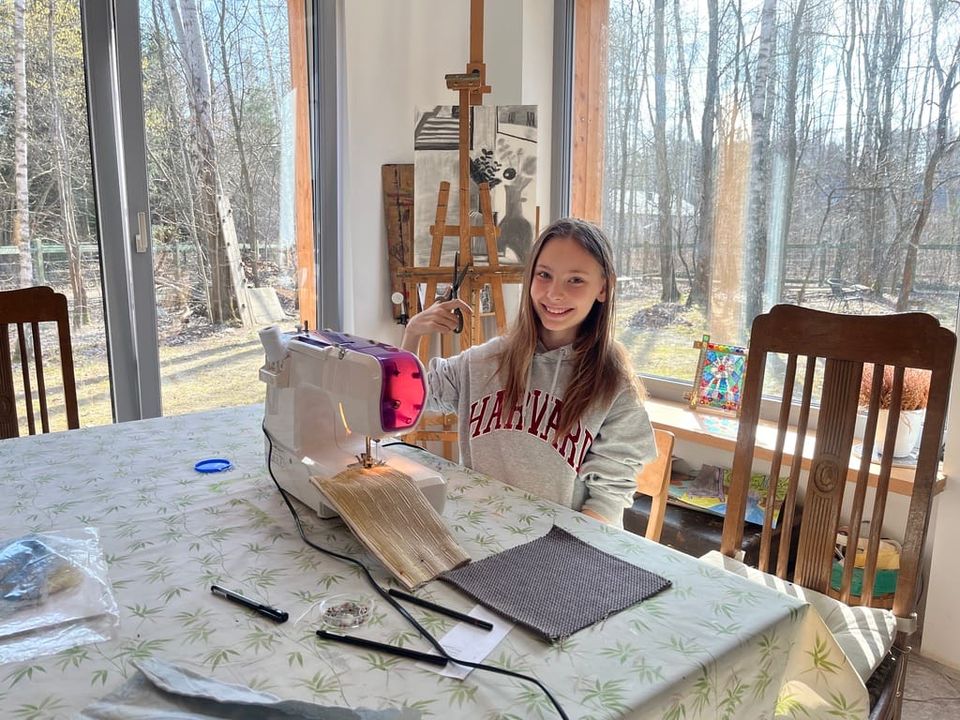 I learned how to sew on a sewing machine!