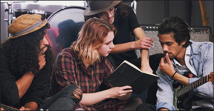 songwriters co-writing: split shares in a song