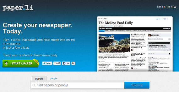 paper.li home page