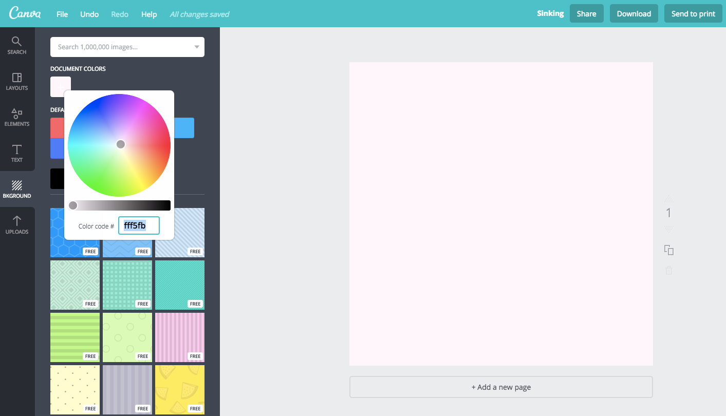 choose a background color canva
