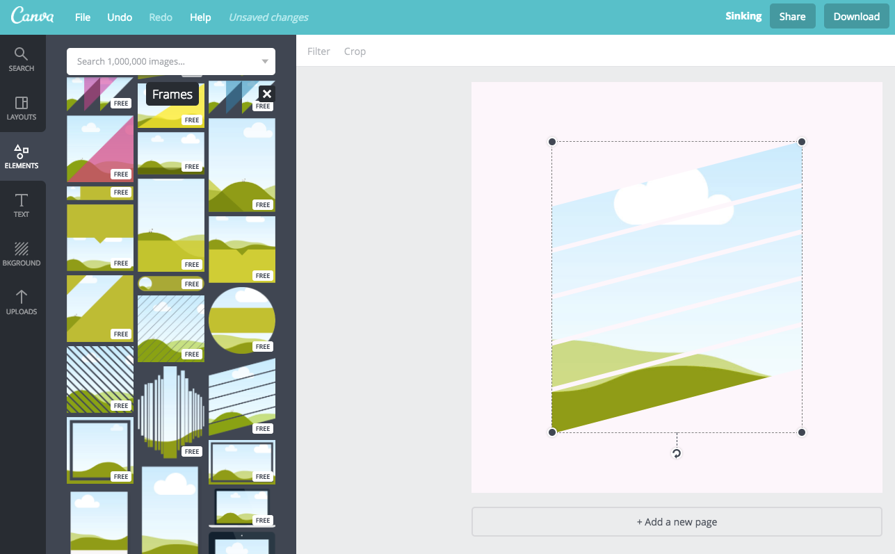add a frame in canva