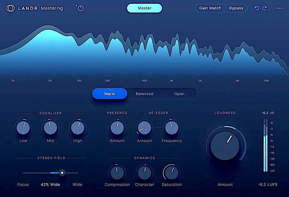 LANDR mastering plugin
