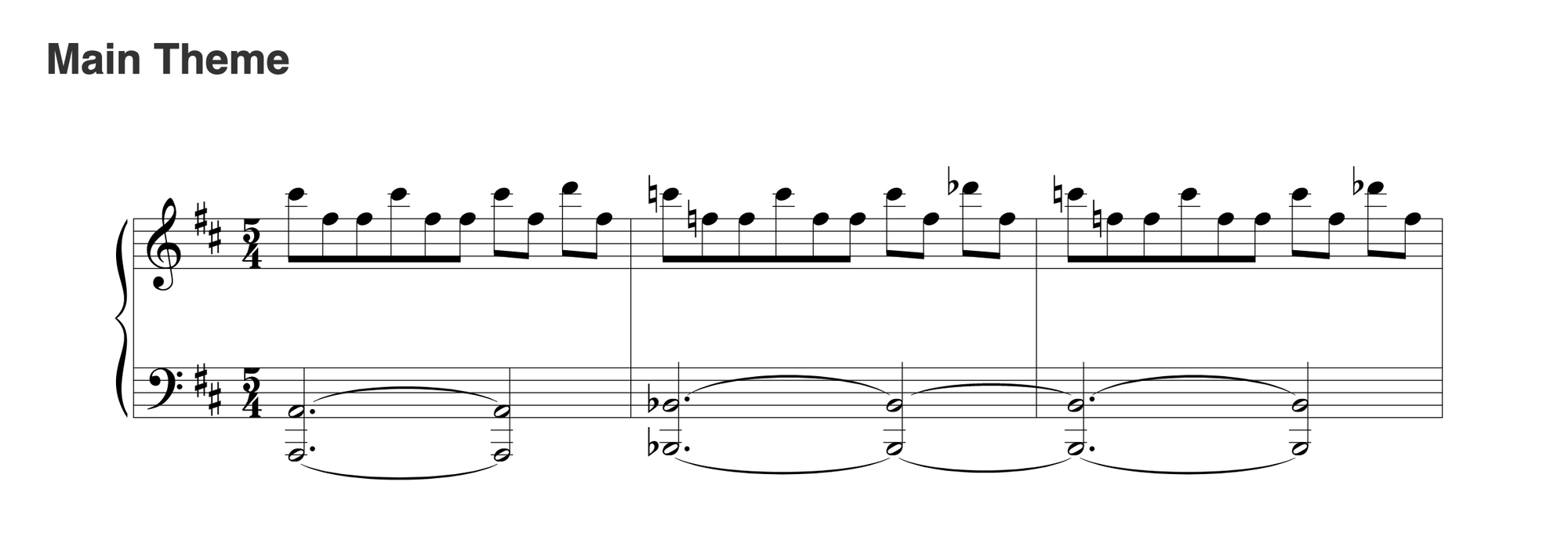 The musical notes of the main theme of the 1978 film, "Halloween."