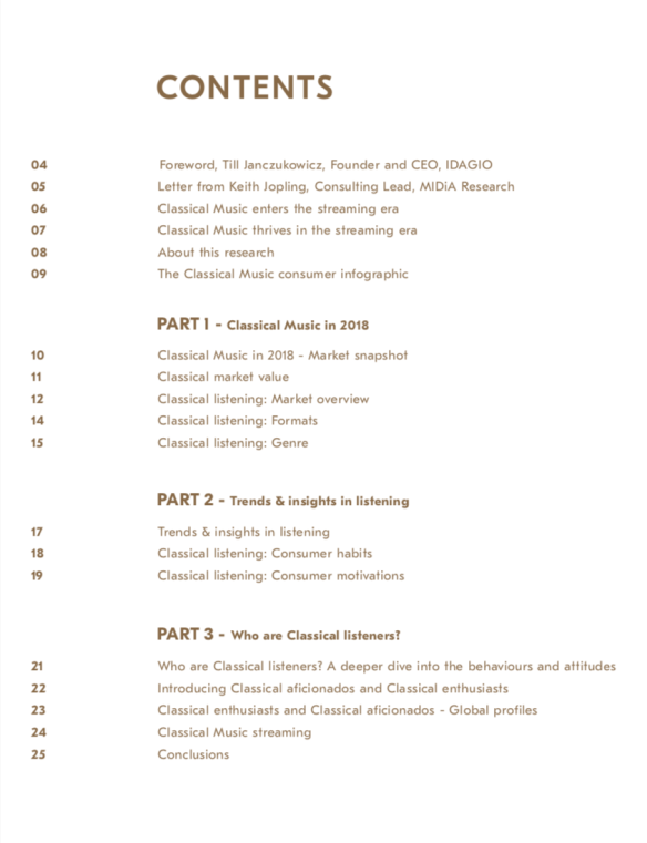 classical music report contents