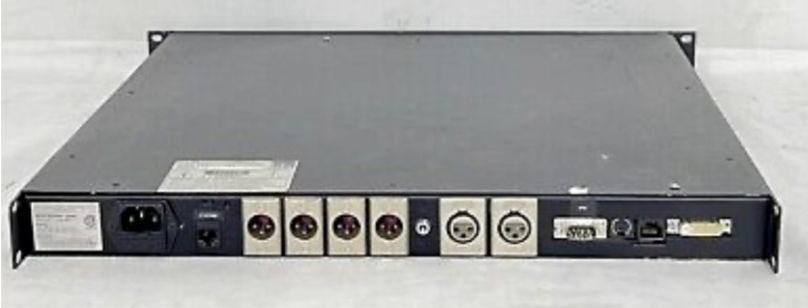 A screen grab of a crossover unit rear panel is pictured, with various inputs 