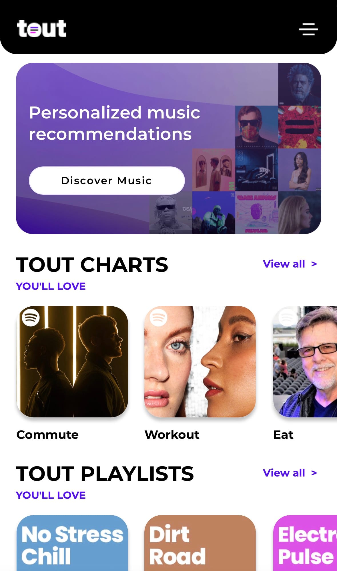 Tout homepage
