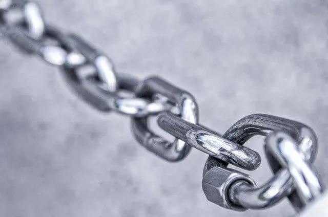 Chain link close-up emphasizing music industry connectivity and digital networking for Hypebot SEO context.