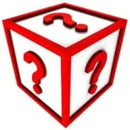 Ever-changing cube with red question marks, symbolizing mystery and curiosity in music industry insights.