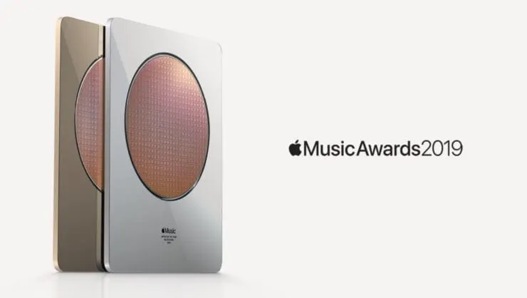 Advanced Apple Music Awards 2019 trophy illustration, showcasing innovative design and recognition in the music industry. Per