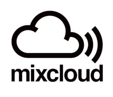 Cloud broadcasting icon representing Mixcloud, a popular platform for music streaming and DJ mixes, ideal for music enthusias