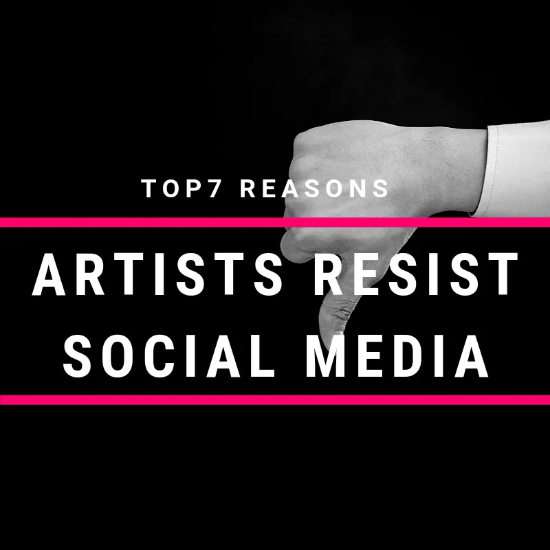 Thumbs down icon showing social media resistance by artists against social media censorship and control.