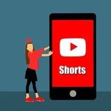 Shorts video on YouTube displayed on a smartphone screen with the YouTube Shorts logo.