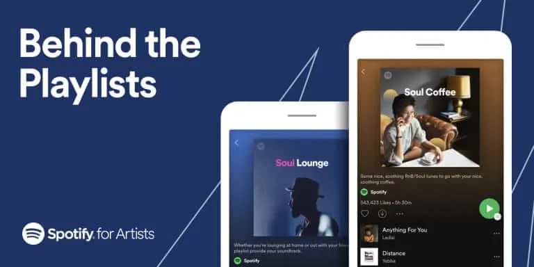 Spotify playlist management behind the scenes for artists and fans, featuring Spotify's music platform, soulful lounge playli