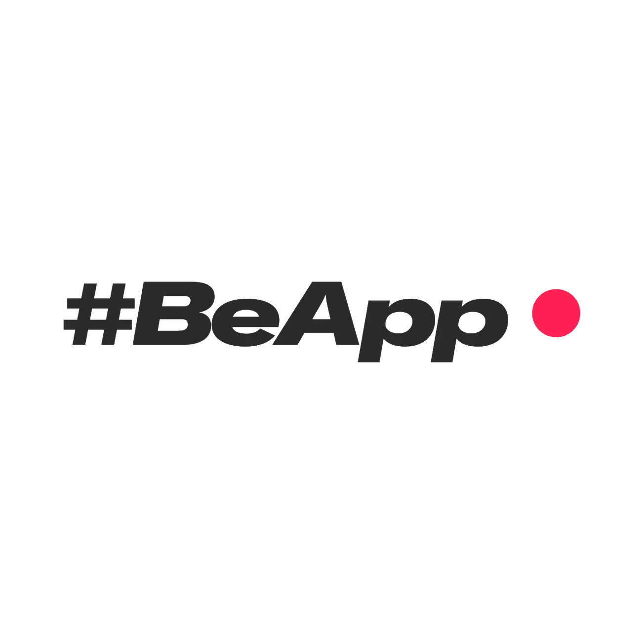 #BeApp logo on a dark pink background, representing music industry innovation, digital marketing, and technology in entertain