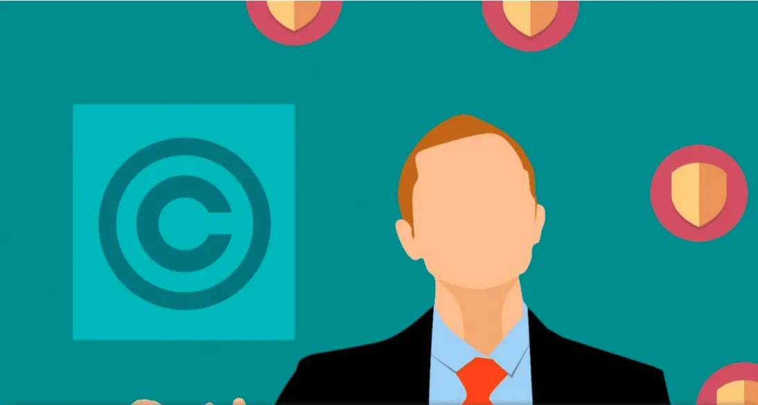 Copyright protection icon on digital background, emphasizing intellectual property rights in the entertainment industry.