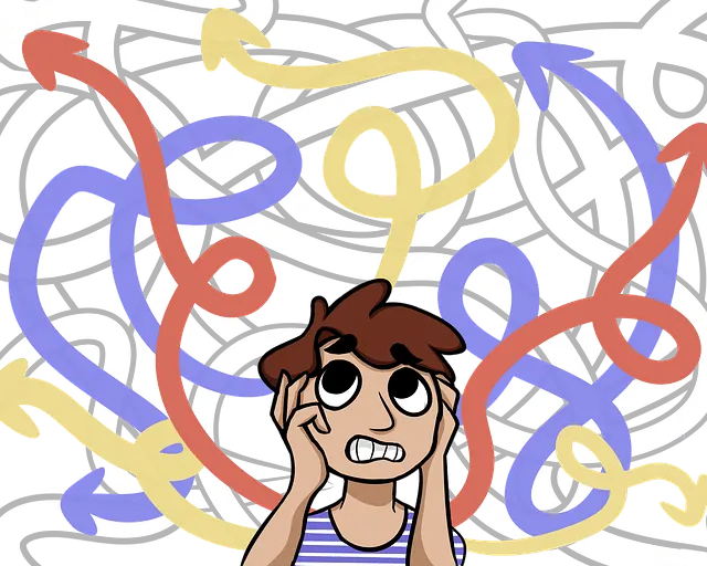 Delayed music artist music industry marketing confusion diverse arrows illustrating complexity of music marketing.