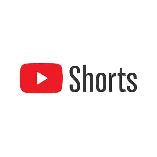 YouTube Shorts logo with play button icon, representing short-form video content platform.