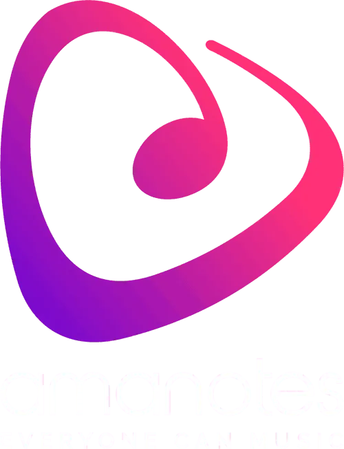 Pink and purple Amantes logo featuring a stylized heart shape on a light pink background; music and streaming concept.