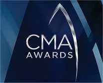 CMA Awards logo featuring sleek blue design and elegant lettering, celebrating excellence in country music with a modern, sty