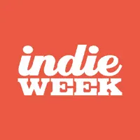 Indie WEEK logo with bold white text on vibrant orange background, representing independent music festival and events brandin